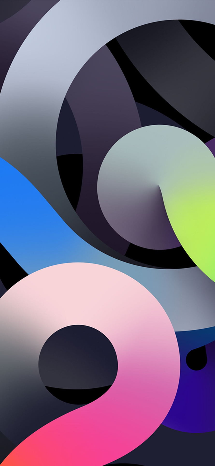 iOS 15 Abstract Geometric Wallpaper with Gradient Circles and Curves HD phone wallpaper