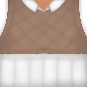 Roblox Character Brown Vest and White Collar Close-Up HD phone wallpaper