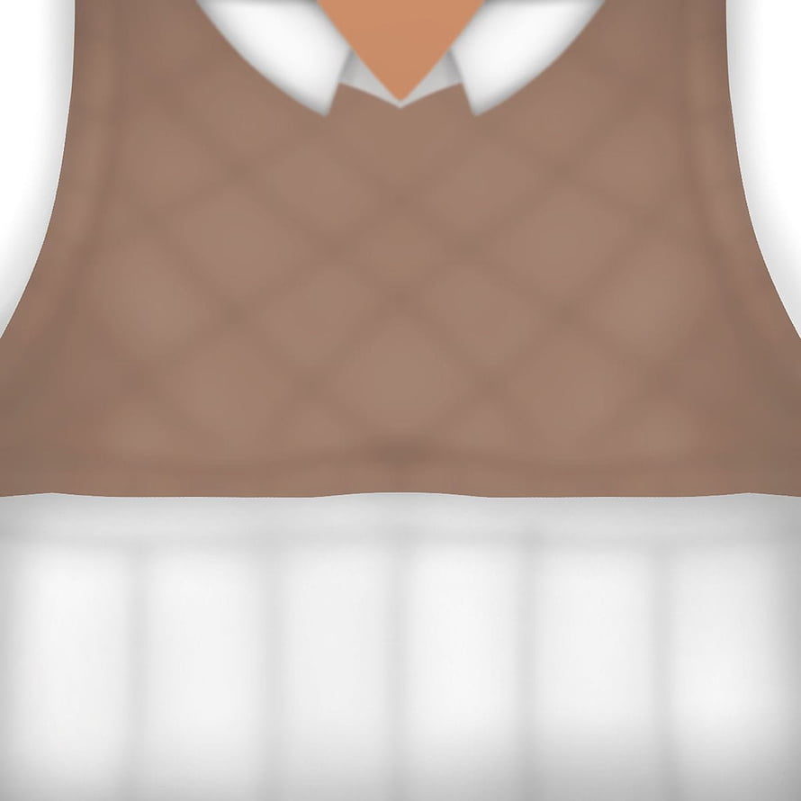 Roblox Character Brown Vest and White Collar Close-Up HD phone wallpaper