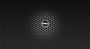 Dell Logo Centered on Dark Hexagonal Honeycomb Grid Pattern HD wallpaper