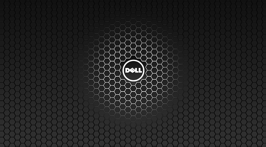 Dell Logo Centered on Dark Hexagonal Honeycomb Grid Pattern HD wallpaper