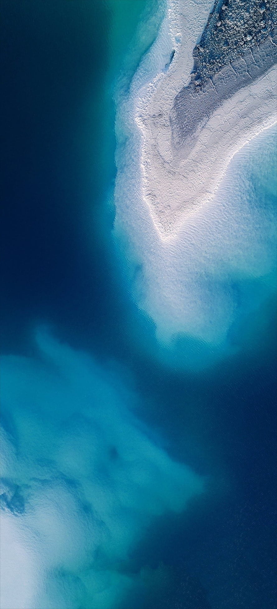 Aerial View of Turquoise Ocean and White Sandbar HD phone wallpaper