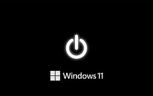 Windows 11 Power Button Icon on Black Background Minimalist Desktop Wallpaper HD wallpaper