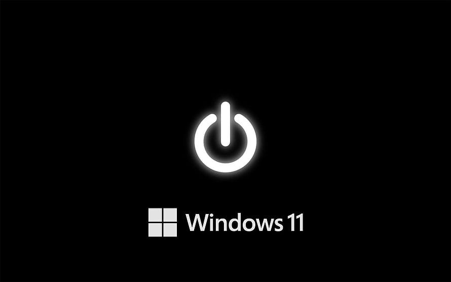 Windows 11 Power Button Icon on Black Background Minimalist Desktop Wallpaper HD wallpaper