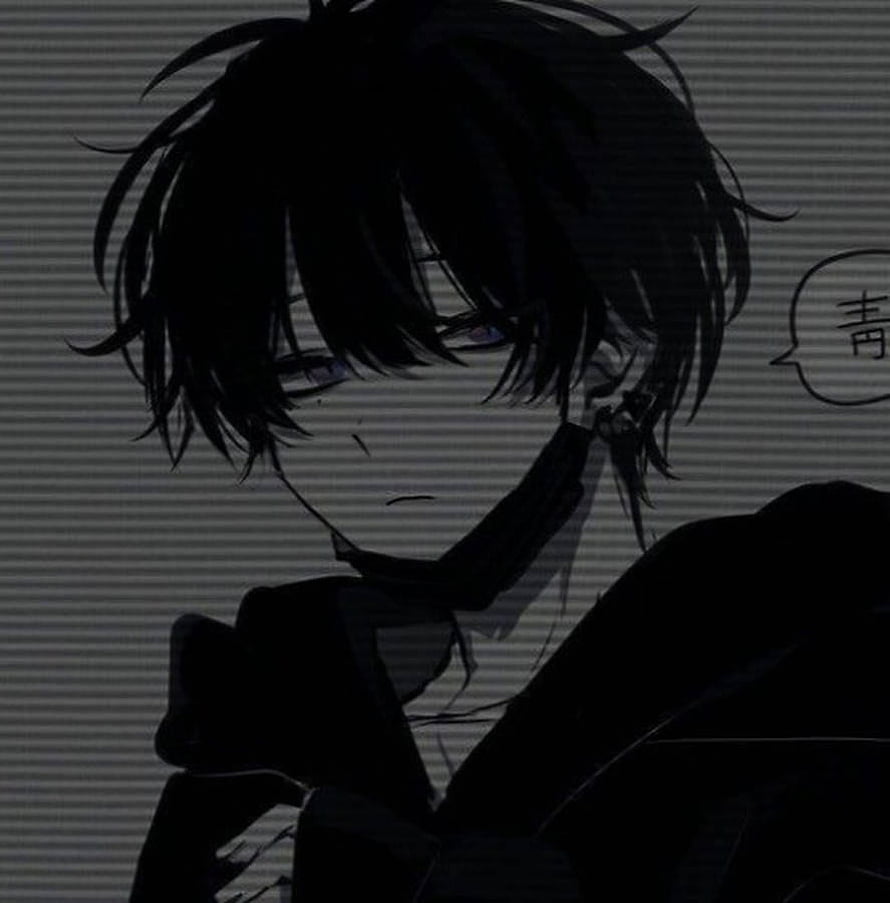 Dark Anime Boy Profile With Glitch Art Effect And Emo Aesthetic HD phone wallpaper