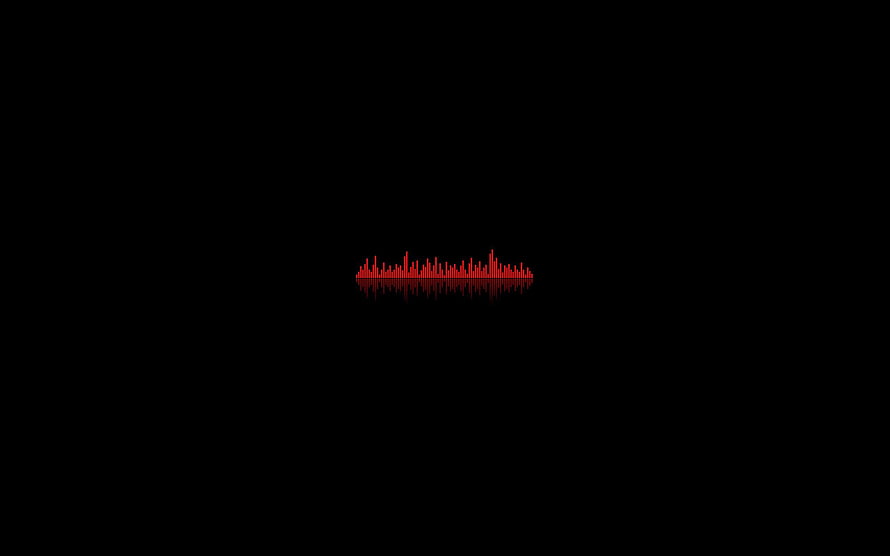 Minimalist Red Audio Waveform on Black Background HD wallpaper