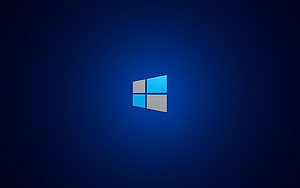 Windows Server 2019 Minimalist Blue Logo on Dark Gradient Background HD wallpaper