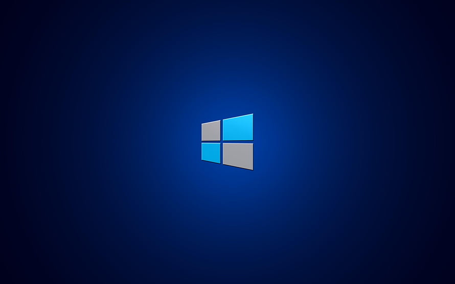 Windows Server 2019 Minimalist Blue Logo on Dark Gradient Background HD wallpaper