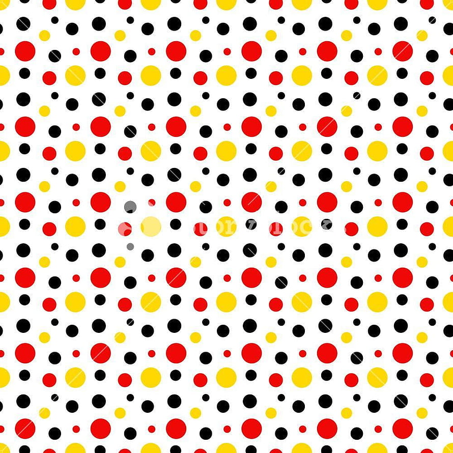 Mickey Mouse Inspired Red Black And Yellow Polka Dot Pattern On White Background HD phone wallpaper