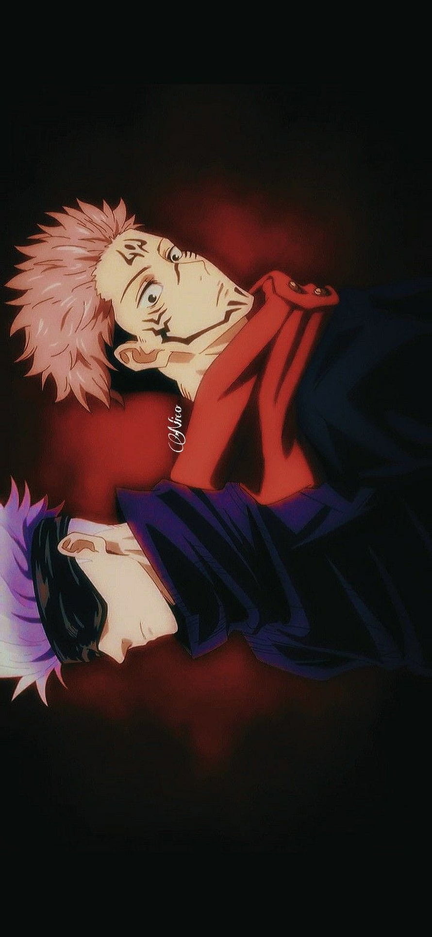 Jujutsu Kaisen Gojo Satoru and Sukuna Anime Character Artwork HD phone wallpaper