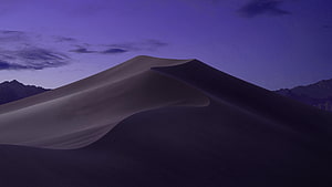 Mojave Desert Sand Dunes at Dusk with Purple Sky and Distant Mountains HD wallpaper
