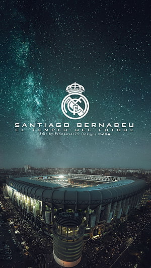Real Madrid Santiago Bernabeu Stadium Under Starry Night Sky HD phone wallpaper