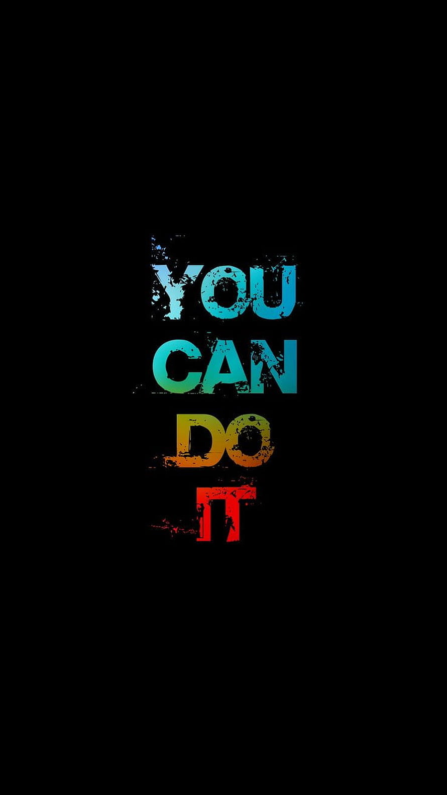Motivational You Can Do It Typography with Grunge Texture on Black Background HD phone wallpaper