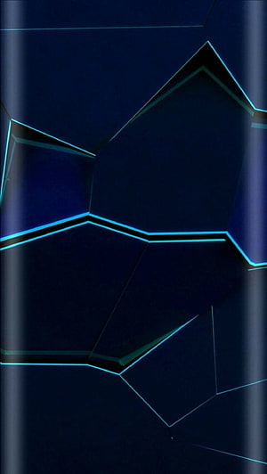Dark Geometric Abstract Wallpaper with Glowing Cyan Neon Lines and Futuristic Polygons HD phone wallpaper