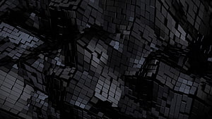 Dark 3D Geometric Cube Grid Abstract Digital Art Pattern HD wallpaper