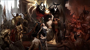 Diablo IV Epic Fantasy Battle Scene With Armored Warriors And Demonic Forces HD wallpaper