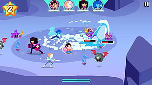 Steven Universe Unleash the Light Mobile Game Battle Scene with Character Portraits HD wallpaper