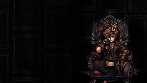 Sora Seated on an Ornate Throne in Kingdom Hearts 3 Dark Fantasy Art HD wallpaper