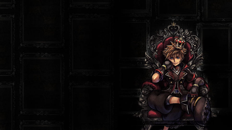 Sora Seated on an Ornate Throne in Kingdom Hearts 3 Dark Fantasy Art HD wallpaper
