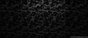 Dark Black Camouflage Pattern with Subtle Gray Tones and Organic Shapes HD wallpaper