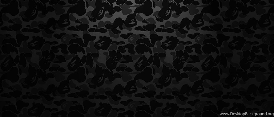 Dark Black Camouflage Pattern with Subtle Gray Tones and Organic Shapes HD wallpaper