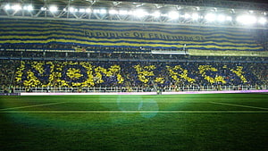 Fenerbahce Sukru Saracoglu Stadium Night Match Atmosphere HD wallpaper