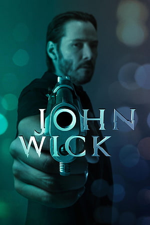 John Wick Aiming Pistol in Dark Teal Cinematic Lighting HD phone wallpaper