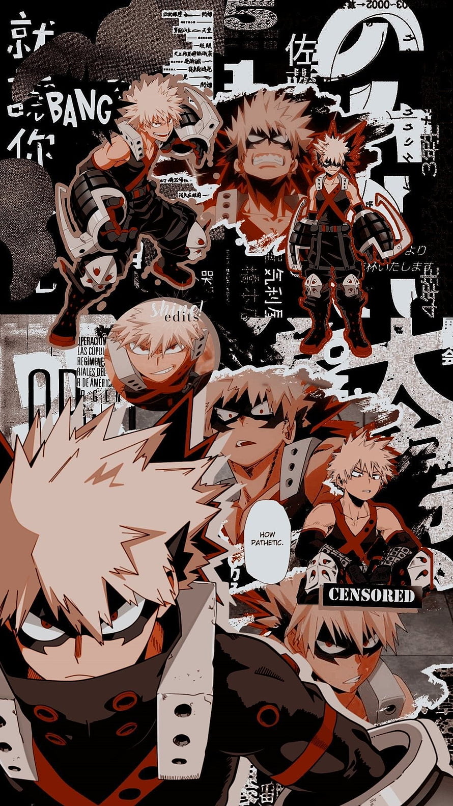 Katsuki Bakugo Anime Aesthetic Collage Wallpaper HD phone wallpaper