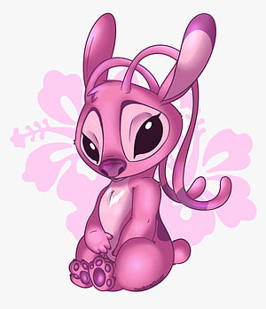 Angel from Lilo and Stitch Sitting with Hibiscus Flower Background HD phone wallpaper