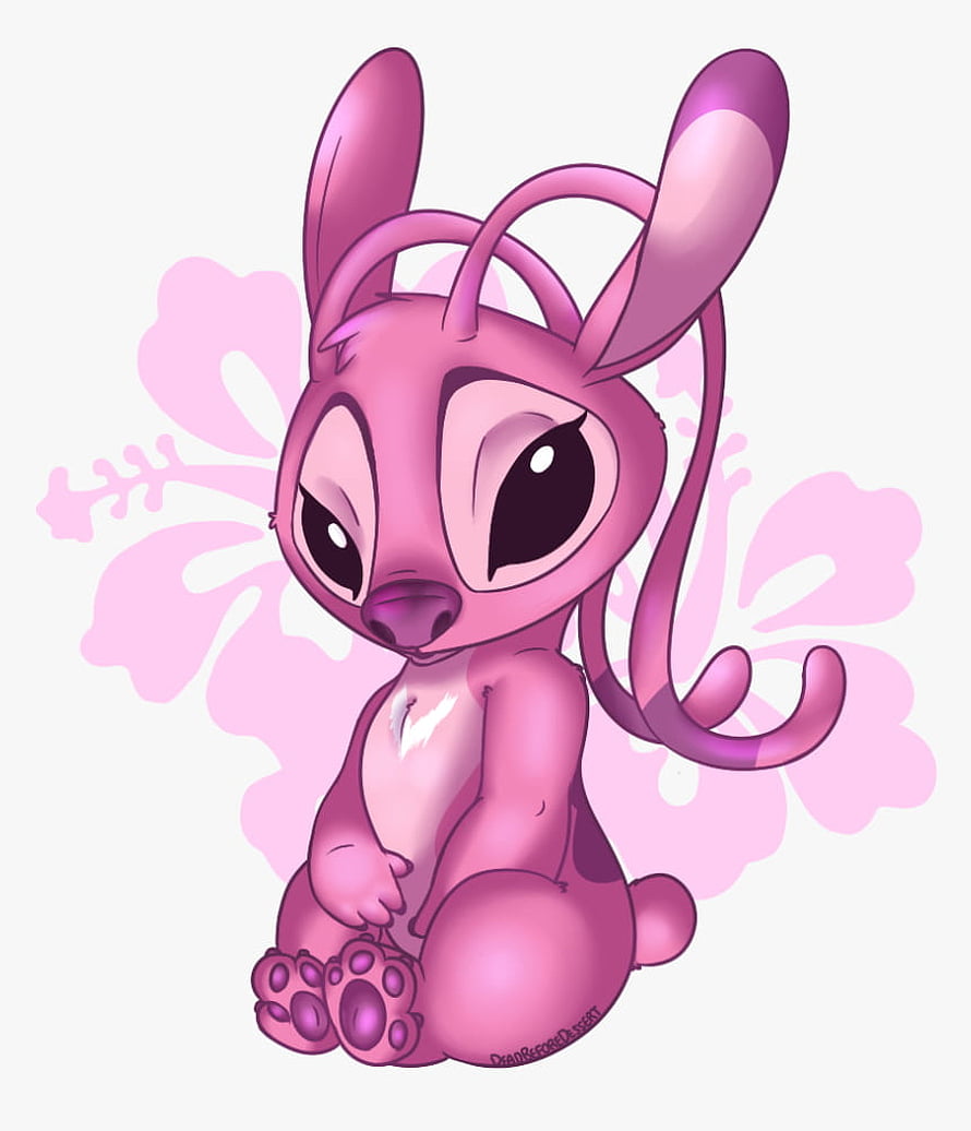 Angel from Lilo and Stitch Sitting with Hibiscus Flower Background HD phone wallpaper