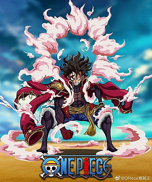 Monkey D. Luffy Gear 5 Awakening with Pink Smoke and Red Coat in One Piece HD phone wallpaper