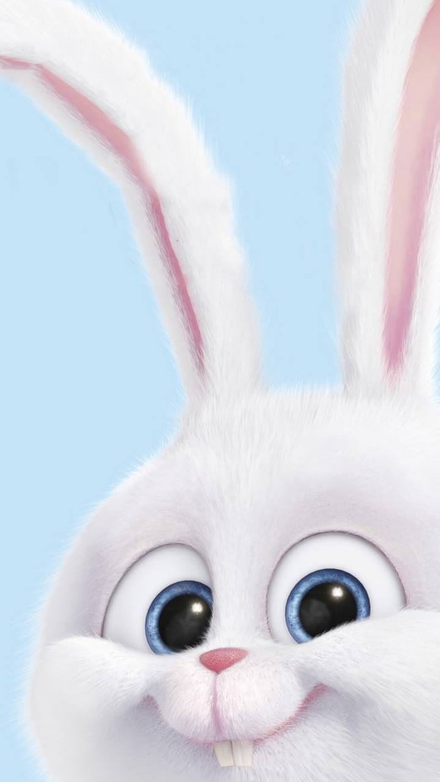 Snowball the White Rabbit from Zootopia with Large Blue Eyes and Fluffy Fur HD phone wallpaper
