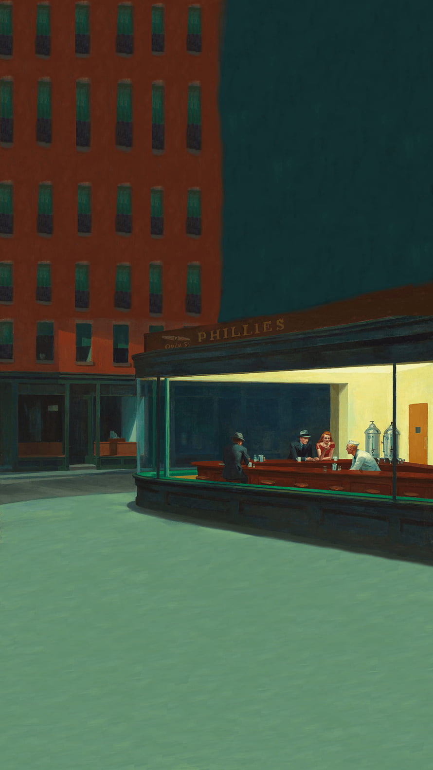 Nighthawks by Edward Hopper: Iconic 1942 Oil Painting of a Late-Night Diner Scene HD phone wallpaper
