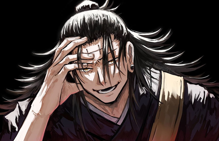 Suguru Geto Anime Character Portrait With Intense Expression And Dark Background HD wallpaper