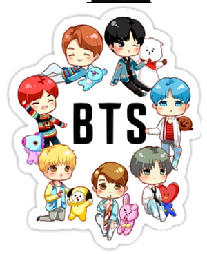 BTS Chibi Character Sticker Sheet With Cute Plush Toys And Colorful Outfits HD phone wallpaper