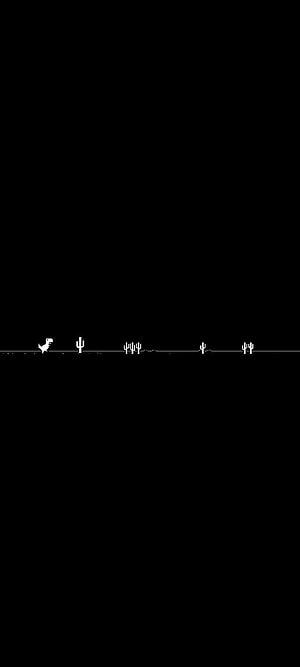 Minimalist Chrome Dino Game Silhouette on Black Background HD phone wallpaper