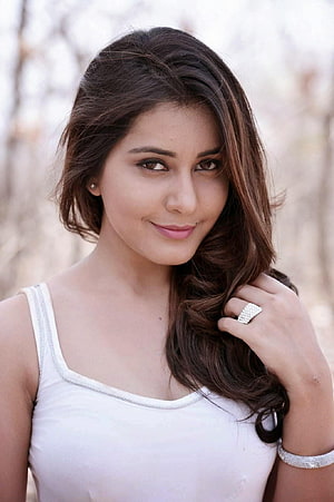Rashi Khanna Portrait in White Tank Top with Diamond Ring and Bracelet HD phone wallpaper