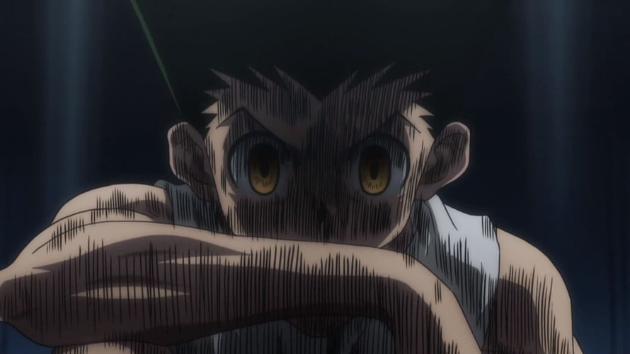 Gon Freecss Intense Close-Up From Hunter x Hunter Anime Series HD wallpaper