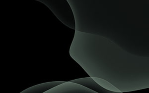 Minimalist Dark Abstract Wave Pattern with Soft Green Tones on Black Background HD wallpaper