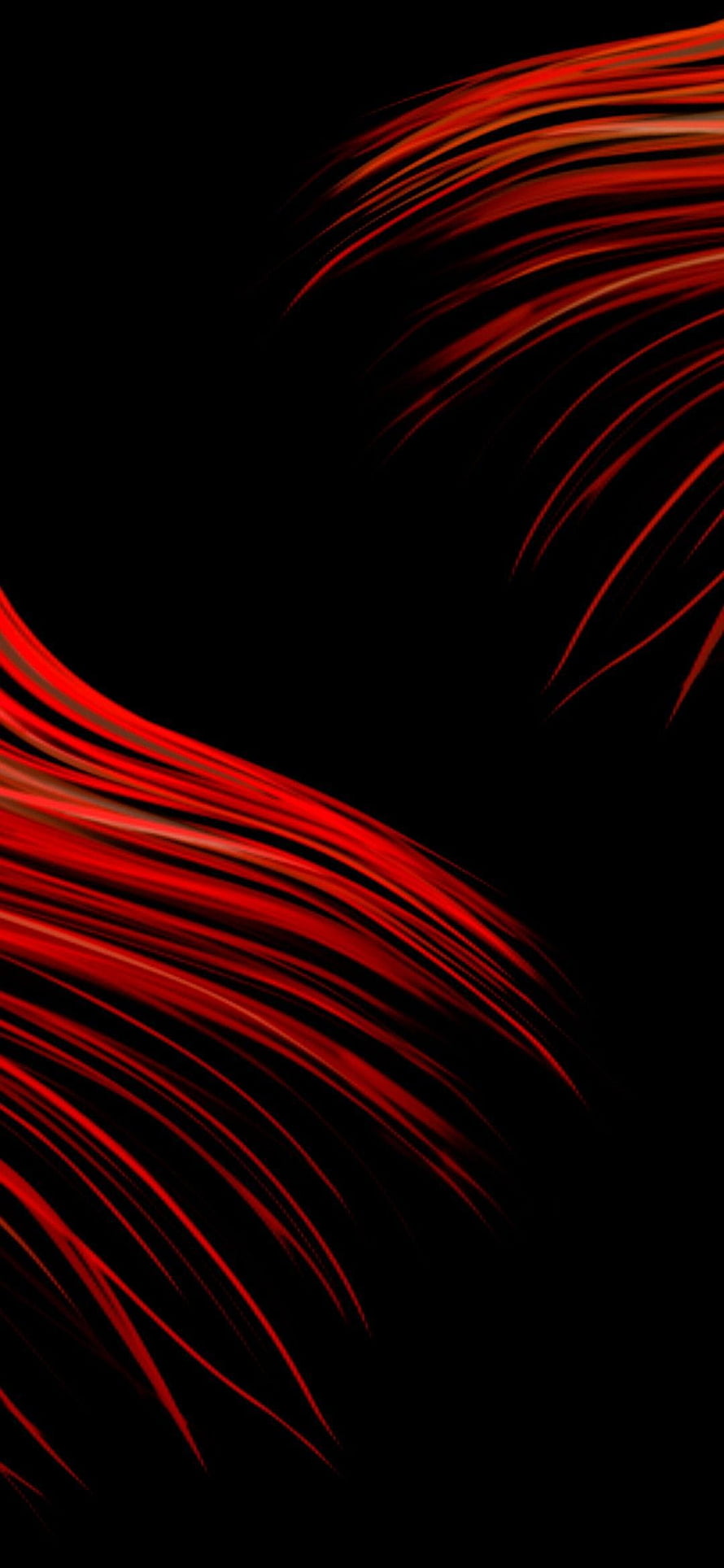 Abstract Red Light Streaks on Black Background Minimalist Digital Art HD phone wallpaper