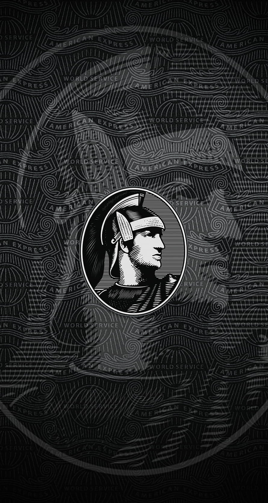 American Express Centurion Card Design with Classic Centurion Head Emblem and Engraved Pattern HD phone wallpaper