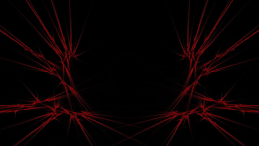 Abstract Red Fractal Lines on Black Background Minimalist Digital Art HD wallpaper
