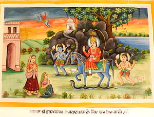 Devnarayan and Bagdawat Katha Traditional Indian Miniature Painting HD wallpaper