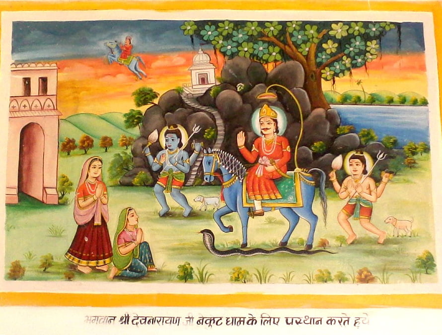 Devnarayan and Bagdawat Katha Traditional Indian Miniature Painting HD wallpaper