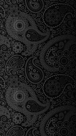 Elegant Black and White Batik Pattern with Intricate Paisley Motifs HD phone wallpaper