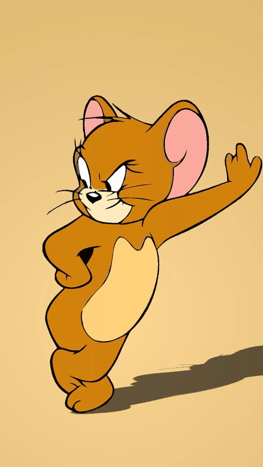Tom from Tom and Jerry in a Confident Pose on a Warm Beige Background HD phone wallpaper