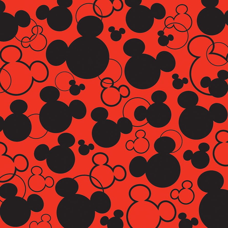 Mickey Mouse Head Silhouette Pattern on Red Background HD phone wallpaper