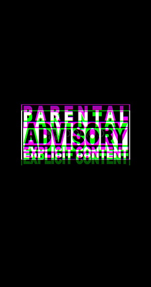 Glitch Art Parental Advisory Explicit Content Text on Black Background HD phone wallpaper