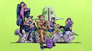 JoJo's Bizarre Adventure Part 7 Steel Ball Run Character Group Illustration by Hirohiko Araki HD wallpaper