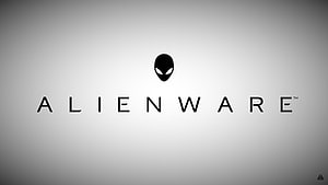 Alienware Minimalist Logo on Gradient Gray Background HD wallpaper